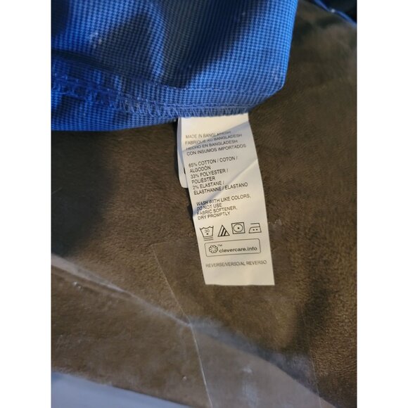 Van Heusen Mens Big & Tall Stretch Wrinkle-Free Short Sleeve Button-Up Shirt Nav - Picture 9 of 11